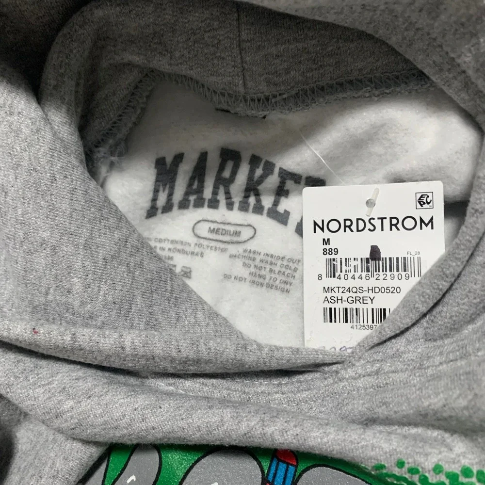 NWT Market Road Map Graphic Hoodie grey kids size Medium